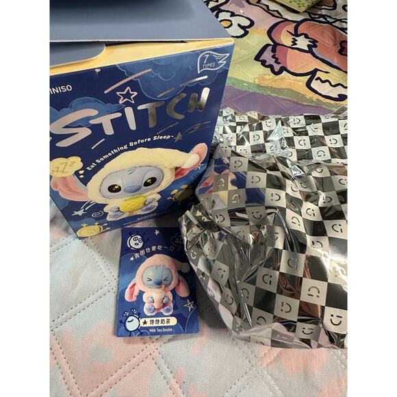 Miniso Disney Stitch Eat Something Before Sleep Plush - Milk Tea -NEW Sealed Bag - Picture 3 of 4